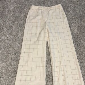 Veronica Beard Cream Checkered Pants